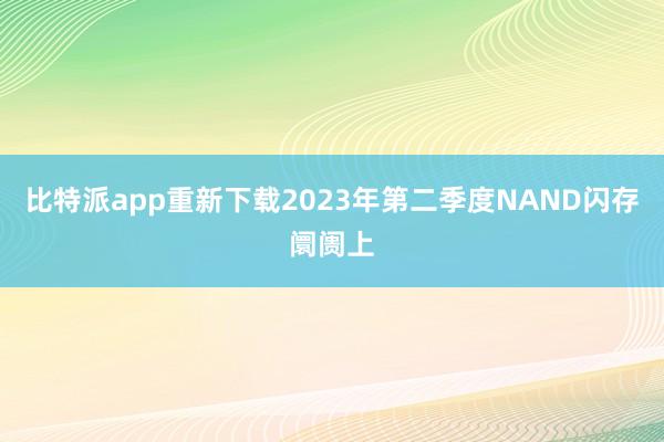 比特派app重新下载2023年第二季度NAND闪存阛阓上